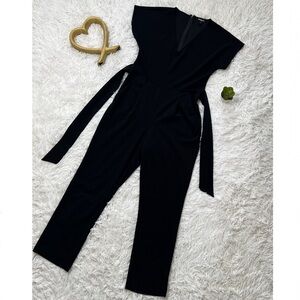 Express Black Jumpsuit with Tie Detail